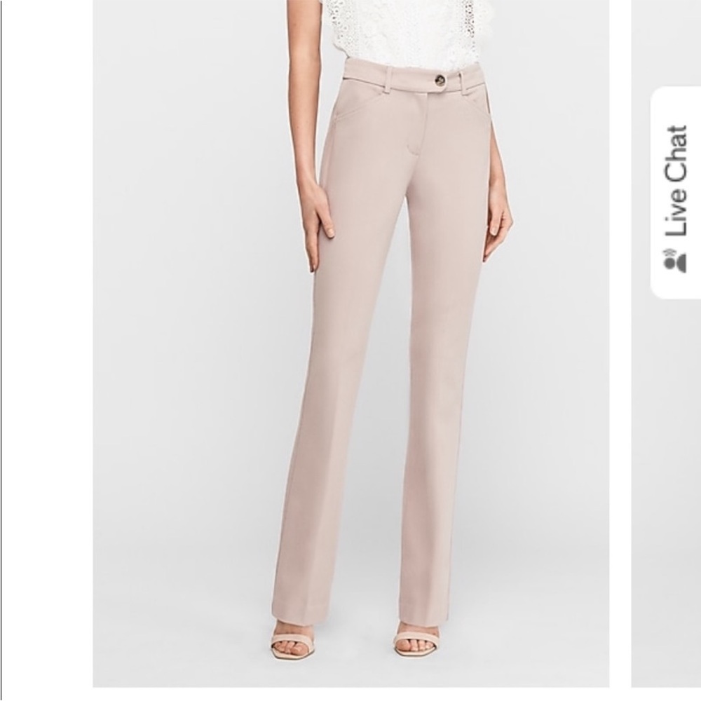 Express tall women’s columnist barely boot high rise pants.  4 long. Light pink